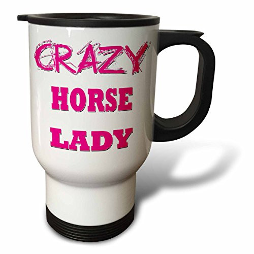 3dRose tm_175116_1"Crazy Horse Lady Stainless Steel" Travel Mug, 14 oz, Multicolor
