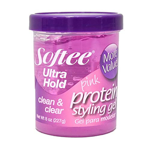 Softee Ultra Hold Pink Protein Styling Gel Hair 8 Oz