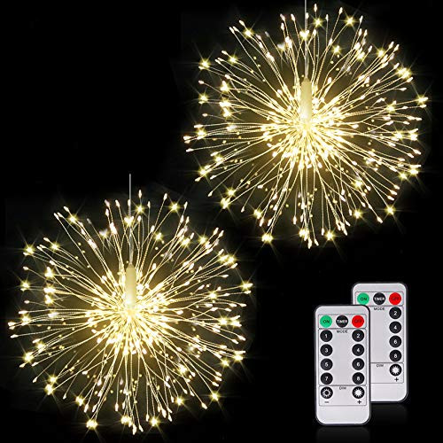 Fairy String Lights Wire Christmas Lights 120 LED DIY 8 Modes Dimmable Lights with Remote Control  Waterproof Decorative Hanging Starburst Lights for Christmas  Home  Patio  Indoor Outdoor Decoration