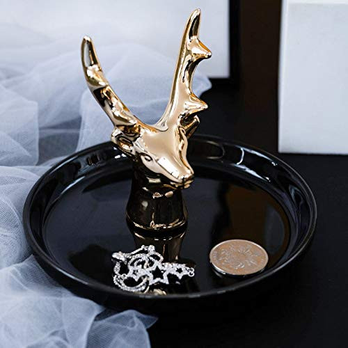 Emoson s Ceramic Jewelry Tray Ring Holder Trinket Dish Necklace Earrings Rings Jewelry Organizer Display -Antler-
