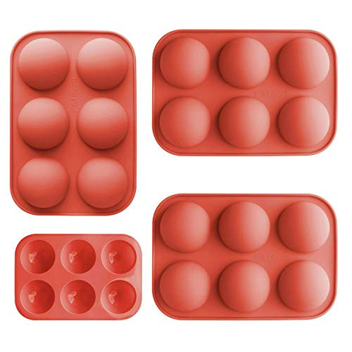 6-Cavity Semi Sphere Silicone Mold for Making Hot Chocolate Bomb Cake Jelly Dome Mousse Pudding Handmade Soap -Red-3PCS- 6-Cavity Semi Sphere Silicone Mold for Making Hot Chocolate Bomb Cake Jelly Dome Mousse Pudding Handmade Soap -Red-3PCS-