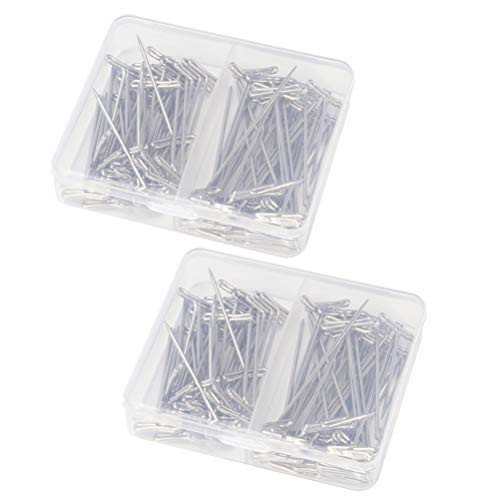 SUPVOX 150pcs Stainless Steel Wig T Pins Wig Making Pins Set with Box for Wigs Sewing Blocking and Knitting -38mm  51mm- SUPVOX 150pcs Stainless Steel Wig T Pins Wig Making Pins Set with Box for Wigs Sewing Blocking and Knitting -38mm  51mm-