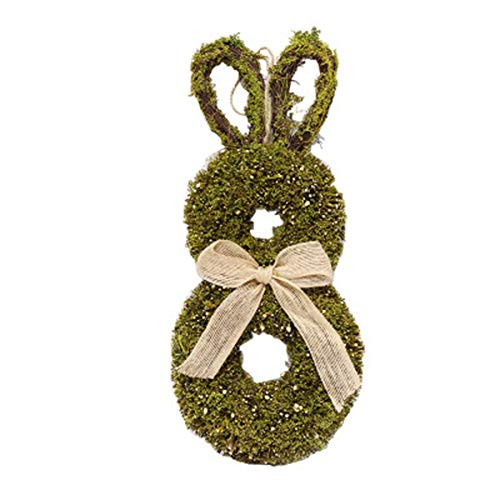 Easter Bunny Garland  Easter Rabbit Wreath  Handmade Rattan Bunny Garland Wreath Pendant for Front Door Decor  Easter Bunny Spring Wreath  Easter Door Wreath