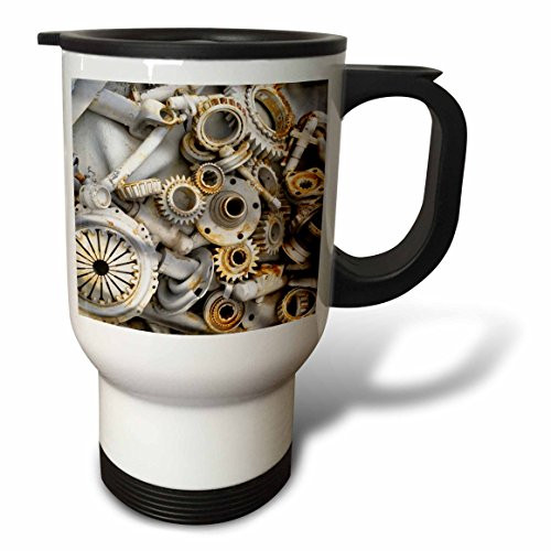 3dRose Steampunk Rusty Parts Stainless Steel Travel Mug, 14-Ounce