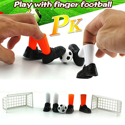 CapsA Finger Football Toy Funny Family Party Finger Soccer Game Ideal Party Finger Soccer Match Toy Funny Finger Toy Game Sets with Two Goals -White-