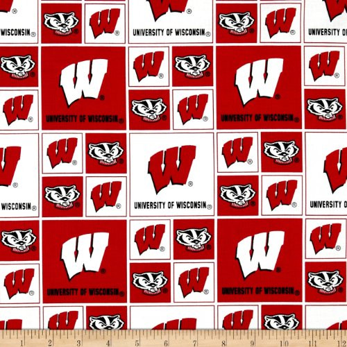 Cotton University of Wisconsin Badgers College Team Sports Cotton Fabric Print By the Yard Cotton University of Wisconsin Badgers College Team Sports Cotton Fabric Print By the Yard