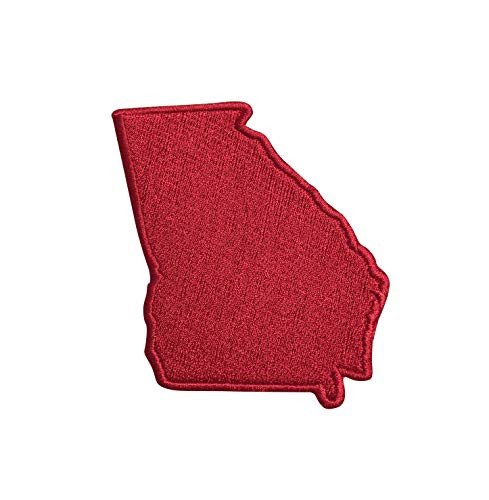 Georgia - Red - State - USA - Iron on Applique Embroidered Patch