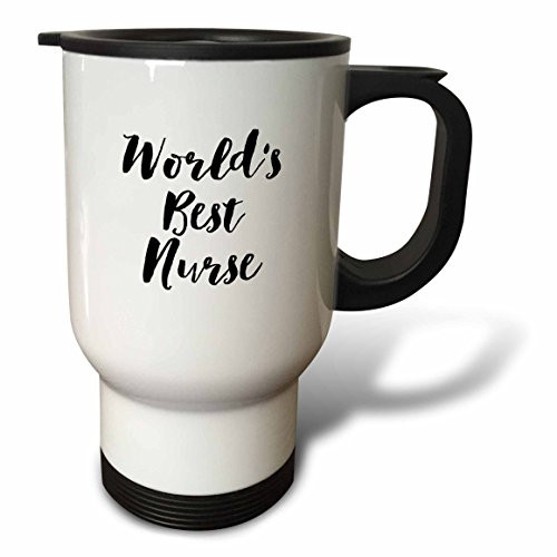 3dRose tm_219519_1 Phrase Worlds Best Nurse Travel Mug, 14 oz, White