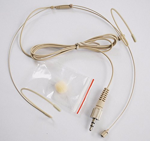 Double earhook Headset Mic Headworn Microphone For Sennheiser Wireless Beige