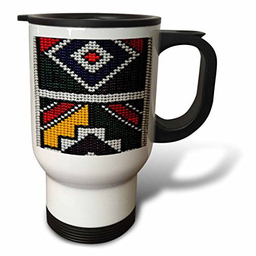 3dRose tm_132079_1" Traditional beaded art, craft, South Africa, Africa AF42 KWI0032 Kymri Wilt" Travel Mug, 14 oz, Multicolor