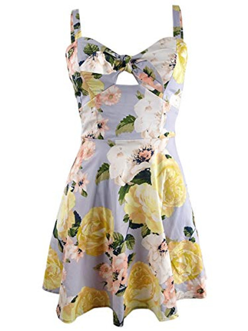 Speechless Womens Juniors Sleeveless Floral Mini Dress Gray 7