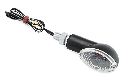 BikeMaster Universal Mini Stalk Turn Signal - Oval Black Clear