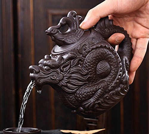 Authentic Yixing Teapot Dragon and Phoenix Tea Pot Big Capacity Purple Clay Tea Set Kettle Kung Fu Teapot (black) Authentic Yixing Teapot Dragon and Phoenix Tea Pot Big Capacity Purple Clay Tea Set Kettle Kung Fu Teapot (black)