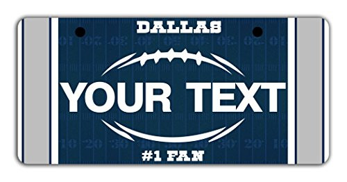 BleuReign-TM Personalized Custom Name Football Dallas Bicycle Bike Moped Golf Cart 3 inchx6 inch License Plate Tag