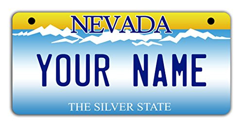 BleuReign-TM Personalized Custom Name Nevada State Motorcycle Moped Golf Cart License Plate Auto Tag