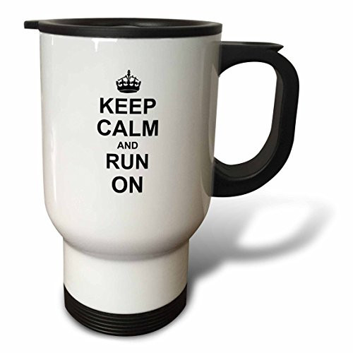 3drose Keep Calm and Sail on, Boat, Ship Captain, Sailor Gifts, Stainless Steel Travel Mug, 14-Oz