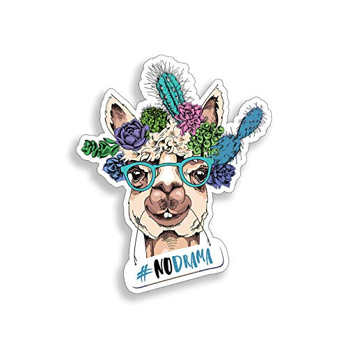 No Drama Llama Sticker Cup Cooler Laptop Car Vehicle Window Bumper Graphic Vinyl Decal