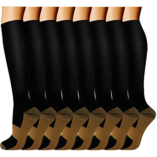 Copper Compression Socks for Women and Men Circulation 20-30 mmHg Best for Running Athletic Medical Pregnancy Daily Knee High Stockings Copper Compression Socks for Women and Men Circulation 20-30 mmHg Best for Running Athletic Medical Pregnancy Daily Knee High Stockings