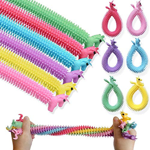 CAVLA 12 Pack Unicorn Stretchy String Fidget Sensory Toys for Kids Boys Girls Teenagers with Autism Stress Relief Party Favors Stocking Stuffers