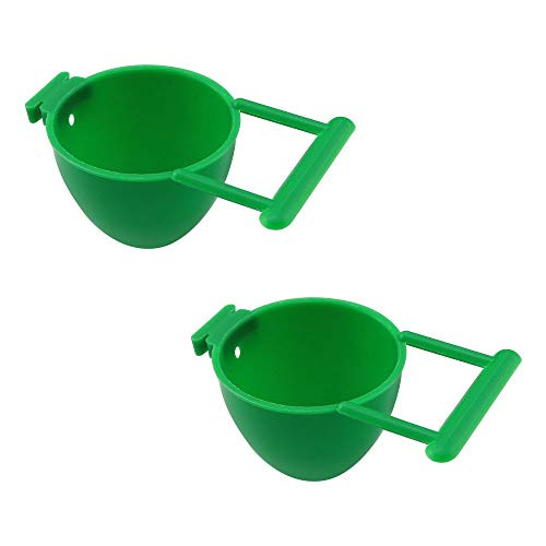 WHYHKJ 2pcs Bird Feeding Cups Plastic 5x3.5cm Bird Parrot Food Water Feeder Feeding Holder Bird Feeder