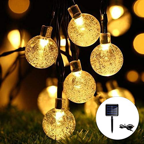 Globe Solar String Lights with USB Charging 30LED Solar Garden Lights 8 Mode 6.5M 21Ft Outdoor Waterproof Crystal Balls Fairy String Lights for Garden Patio Yard Home Wedding Christmas -Warm White- Globe Solar String Lights with USB Charging 30LED Solar Garden Lights 8 Mode 6.5M 21Ft Outdoor Waterproof Crystal Balls Fairy String Lights for Garden Patio Yard Home Wedding Christmas -Warm White-