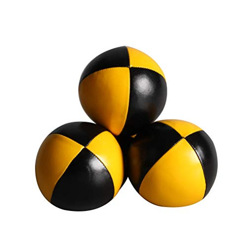 LIOOBO 3pcs Juggling Balls Set for Beginners  Quality Mini Juggling Balls  Durable Juggle Ball Kit  Soft Easy Juggle Balls for Boys Girls and Adults-Yellow Black-