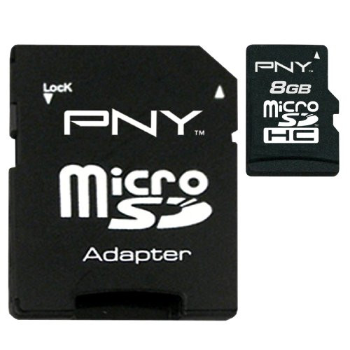 PNY 8 GB microSDHC Class 4 Flash Memory Card -P-SDU8G4-GE-