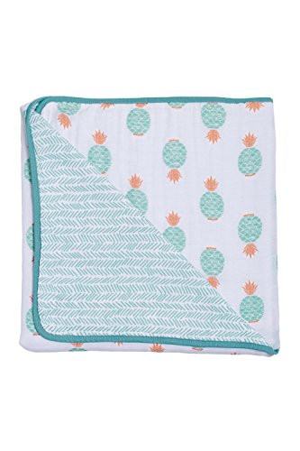 Bebe au Lait Premium Muslin Snuggle Blanket, Oahu and Zig Zag