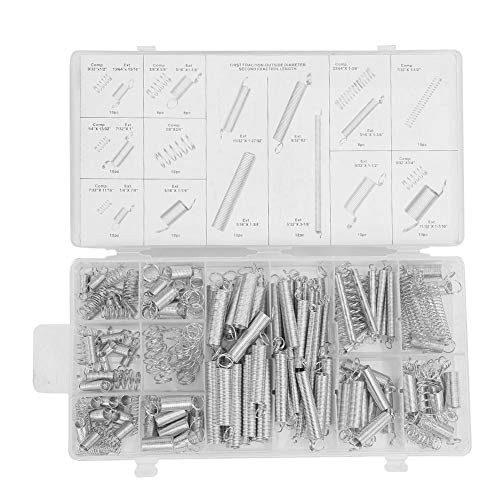200pcs 20 Sizes Mixed Springs Extension Tension Compression Spring Assortment Metal Springs Kit with Box