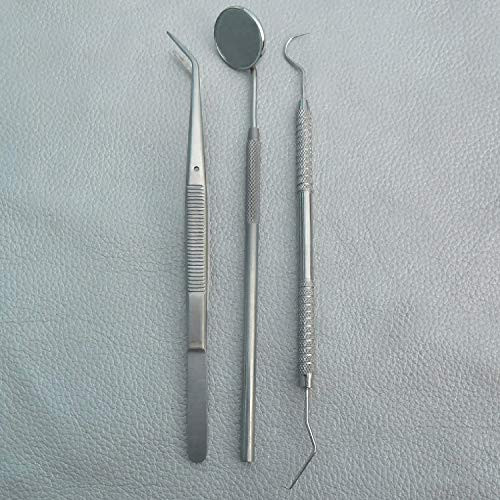 DDP Stainless Steel 3 Piece Basic Dental Set Mirror Explorer PLIER PR-0035