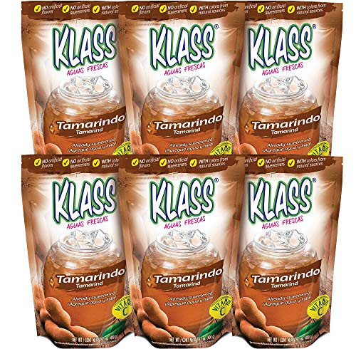 Klass Aguas Frescas Tamarindo Tamarind  No Artificial Flavors  No Artificial Sweeteners  14.1 oz Pouch -Pack of 6-