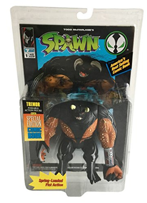 Todd Toys Spawn - 1994 - Tremor Action Figure - Includes Special Edition Comic Book - Spring Loaded Fist Action - Limited Edition - Vintage - Mint - Collectible