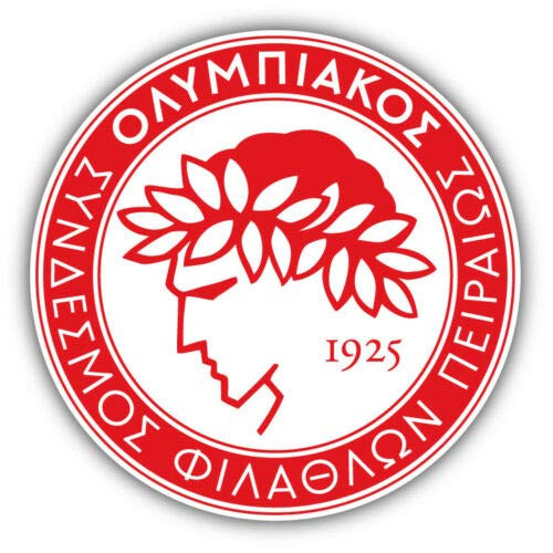 Olympiacos FC Greece Soccer Football Vinyl Decal Sticker Car Decal Bumper Sticker for Use on Laptops Windows Bottles Laptops Windows Scrapbook Luggage Lockers Cars Trucks