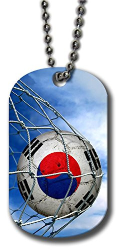 ExpressItBest Aluminum Dog Tag Necklace and Key Ring - Flag of South Korea -Korean- - Soccer