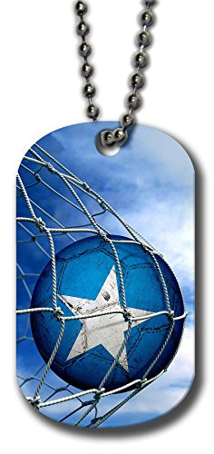ExpressItBest Aluminum Dog Tag Necklace and Key Ring - Flag of Somalia -Somali- - Soccer