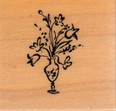 Little Vase Wood Mounted Rubber Stamp -B2875-