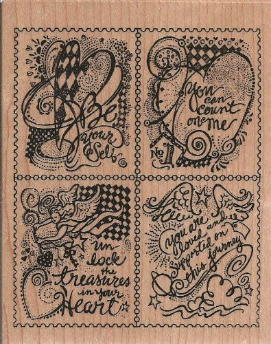 Heart Messages Wood Mounted Rubber Stamp -K3141-