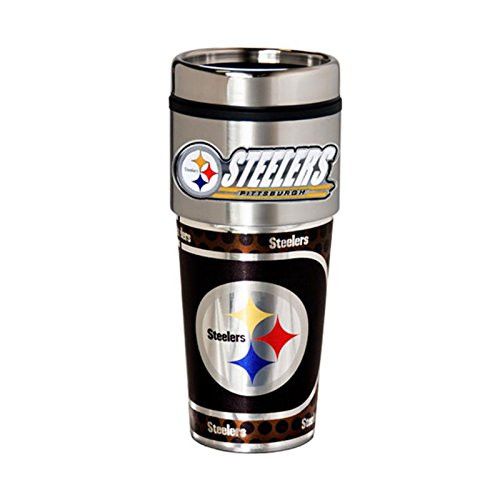 Pittsburgh Steelers 16oz. Stainless Steel Travel Tumbler Mug Pittsburgh Steelers 16oz. Stainless Steel Travel Tumbler Mug