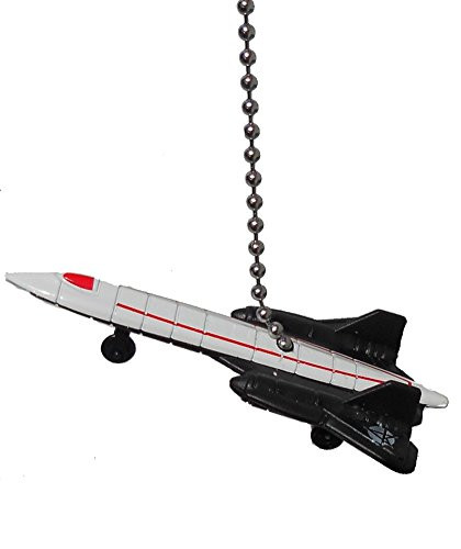 US Military Airplane Fighter Jet air Plane Ceiling Fan Pull Light Chain -White Blackbird-