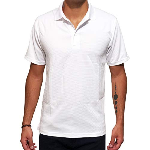 Seasun Men s Ottoman Polo Shirt White Large