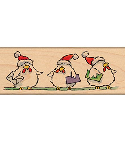 Par Avion Chickens Wood Mounted Rubber Stamp -3764K-