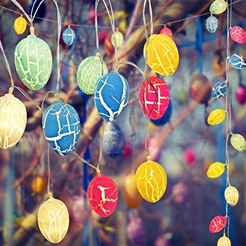 10ft 20 LED Easter Eggs String Lights  Battery Operated Fairy String Lights  Easter Decorations for Easter Day  Home  Tree  Upstairs  Banister  Holiday Party Home Decorations - 20led and 10ft- -20 Eggs-
