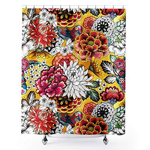 Homewelle Boho Bohemian Floral Shower Curtain Colorful Flower Spring Plants 60Wx72L Inch Indian Blossom Vibrant 12 Pack Plastic Shower Hooks Polyester Fabric Bathroom Bathtub Homewelle Boho Bohemian Floral Shower Curtain Colorful Flower Spring Plants 60Wx72L Inch Indian Blossom Vibrant 12 Pack Plastic Shower Hooks Polyester Fabric Bathroom Bathtub