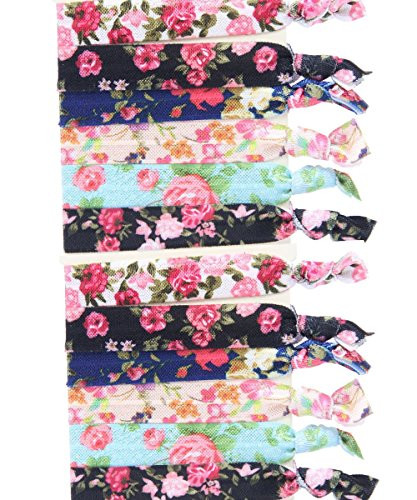 No Crease Elastic Hair Styling Accessories Pony Tail Holder Ribbon Bands  Floral