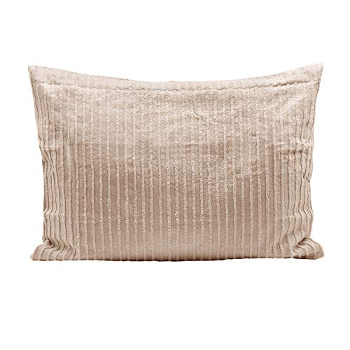 HowPlum 100 percent  Cotton Tufted Chenille Stripe Standard Pillow Sham Cover  Blush Pink