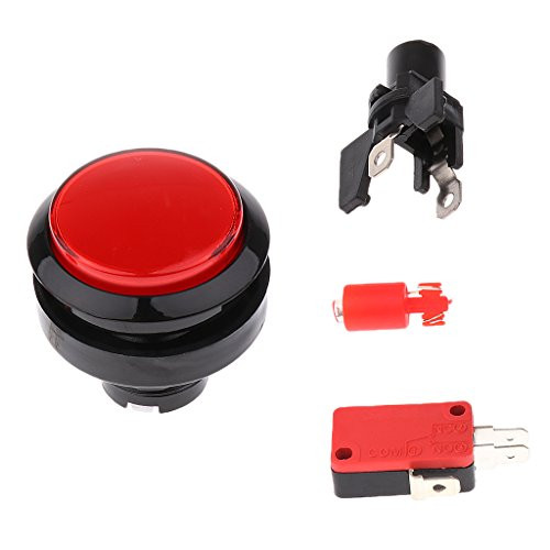 LoveinDIY 12V Round Illuminated Arcade Video Game Push Button Micro Switch LED Light
