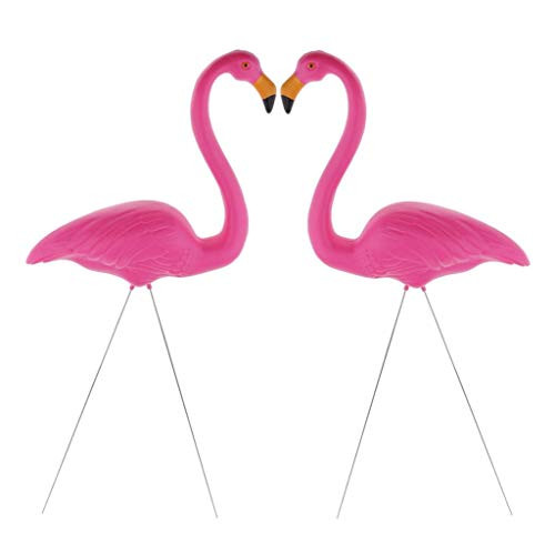 Fityle Pack of 2  Large Pink Flamingo Yard Ornament  Flamingo Lawn Ornaments  Flamingo Garden Yard Stakes