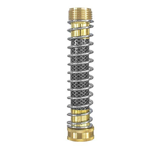 Garden Hose Coiled Spring Protector with Solid Brass Faucet Hoses Coupling Adapter Extension
