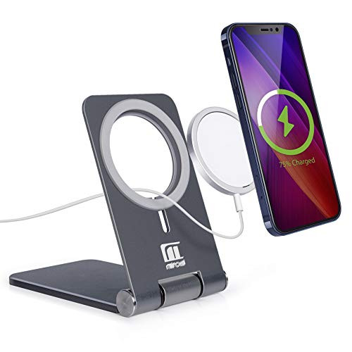 Foldable Phone Stand for Magnetic Charger  Magnetic Stand Holder for iPhone 12 12 Pro 12 Pro Max 12 Mini  Magnetic Charger Stand  -Charger Not Included-  Dark Grey