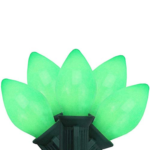 25-Count Opaque Green C7 Christmas Light Set - 24ft Green Wire